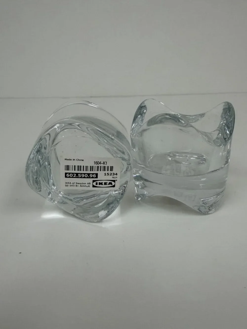 Ikea Vasnas Heavy Clear Glass Tealight Holder 2.3 x 2.3 in - Set of 2